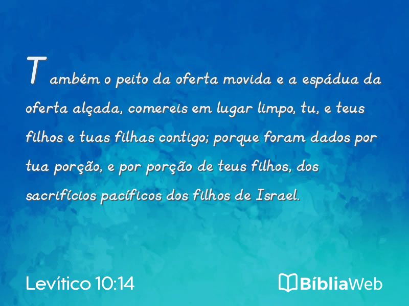 Levítico 10:14 em imagem para compartilhar