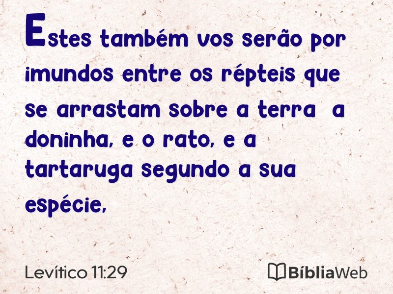 Levítico 11:29 em imagem para compartilhar
