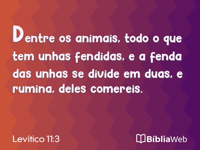 Levítico 11:3 em imagem para compartilhar