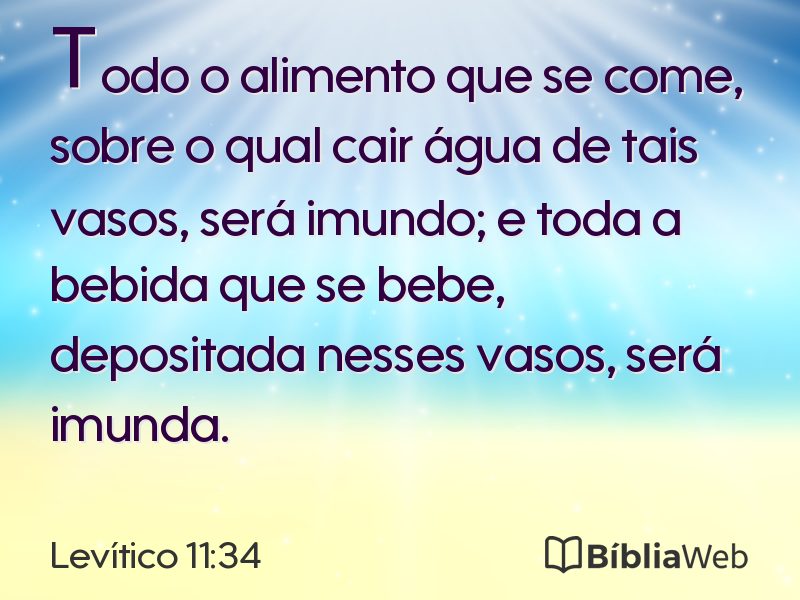 Levítico 11:34 em imagem para compartilhar