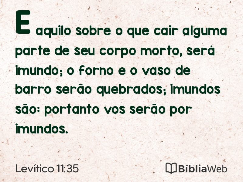 Levítico 11:35 em imagem para compartilhar