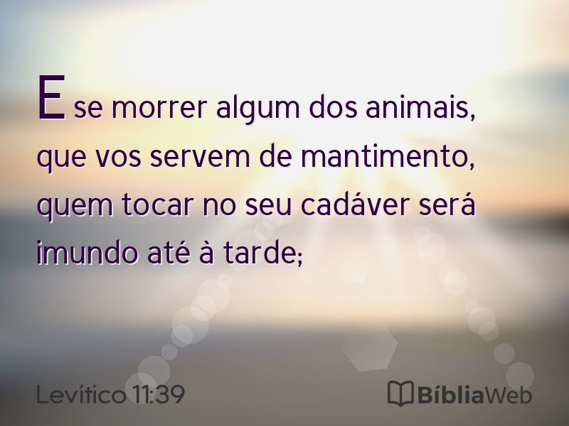 Levítico 11:39 em imagem para compartilhar