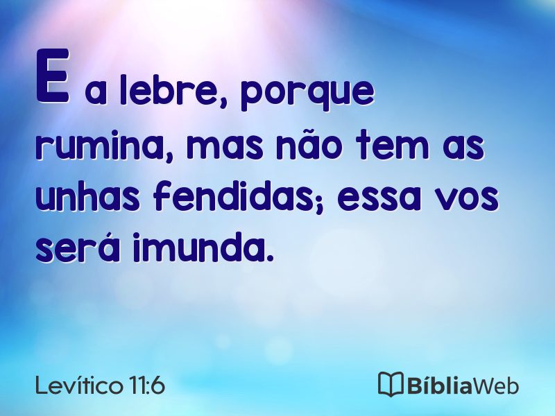 Levítico 11:6 em imagem para compartilhar
