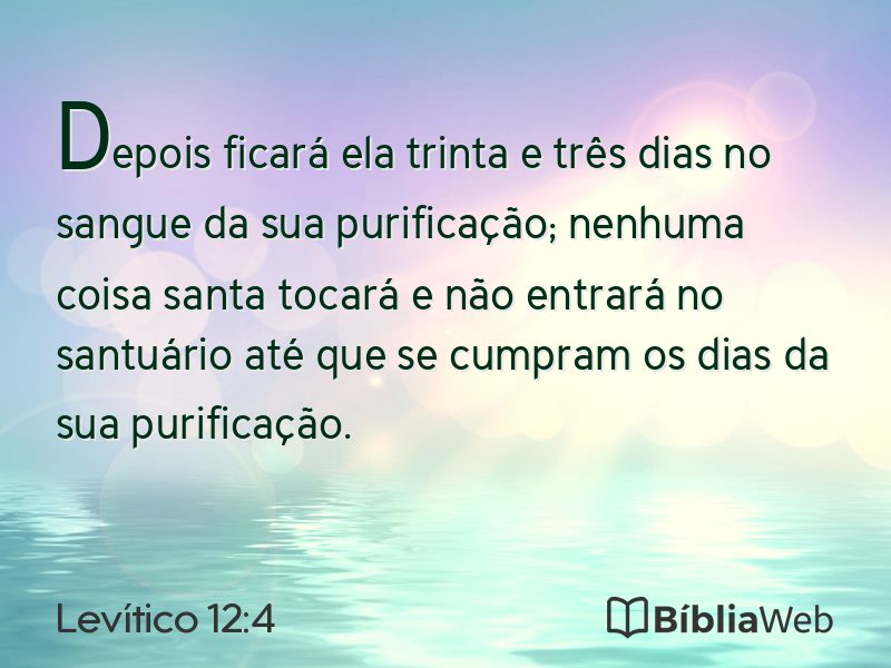 Levítico 12:4 em imagem para compartilhar