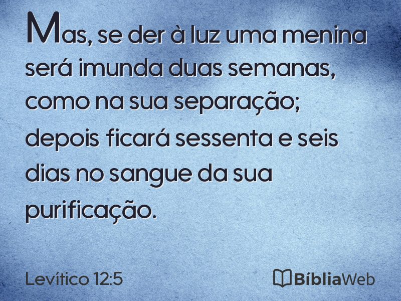 Levítico 12:5 em imagem para compartilhar
