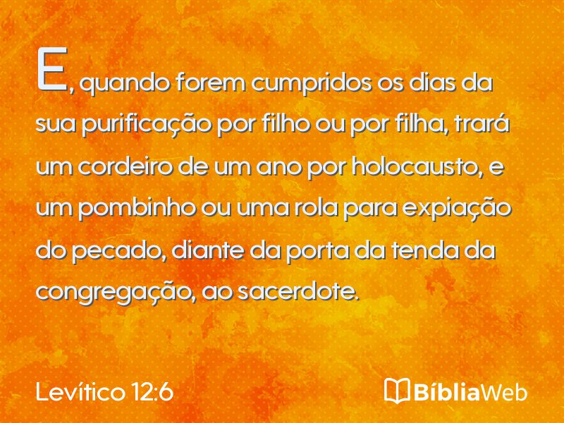 Levítico 12:6 em imagem para compartilhar