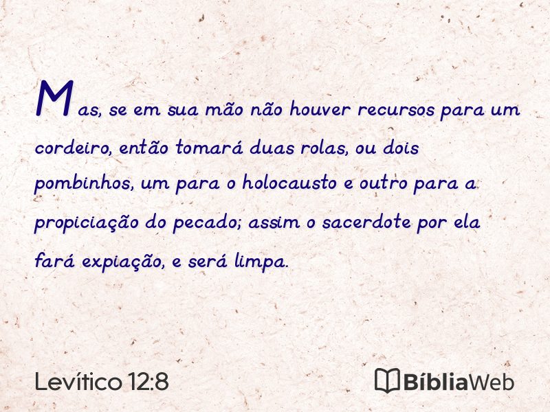 Levítico 12:8 em imagem para compartilhar