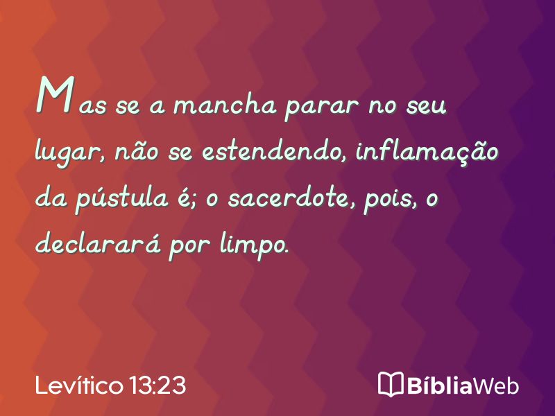 Levítico 13:23 em imagem para compartilhar