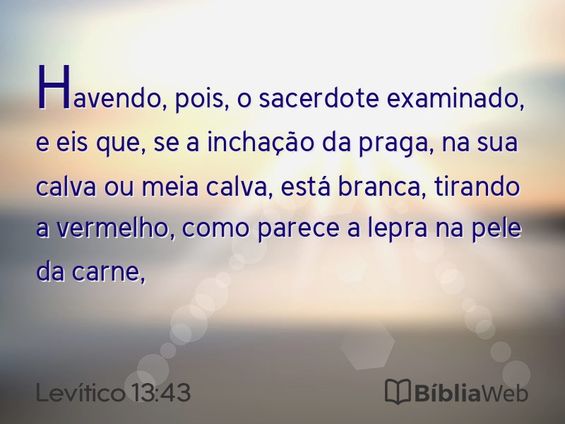 Levítico 13:43 em imagem para compartilhar