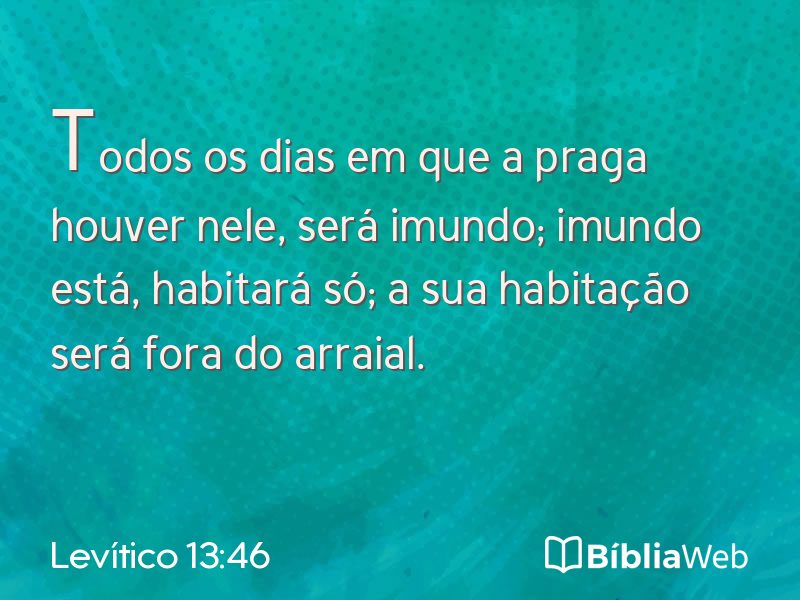 Levítico 13:46 em imagem para compartilhar