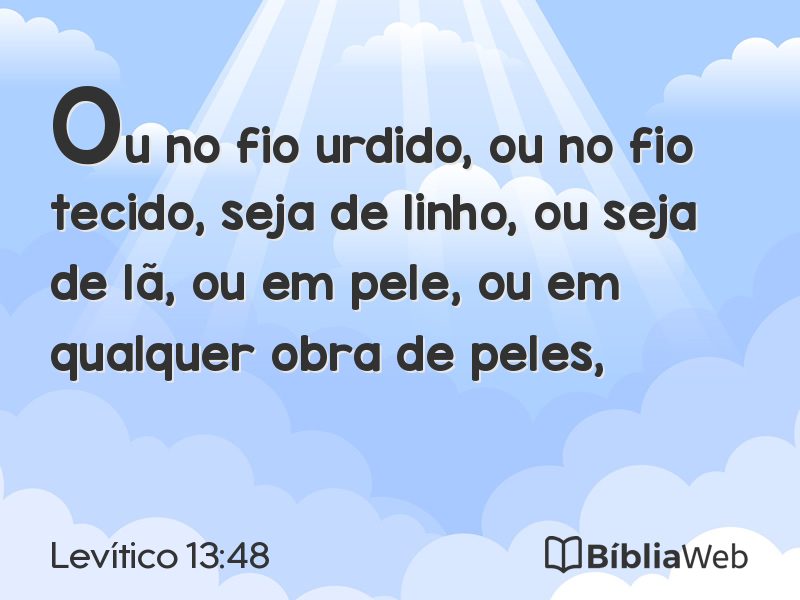 Levítico 13:48 em imagem para compartilhar