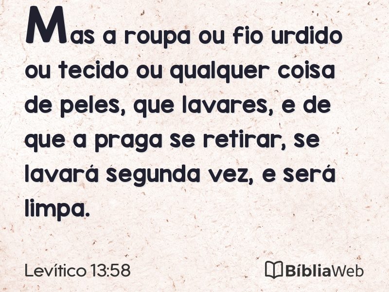 Levítico 13:58 em imagem para compartilhar