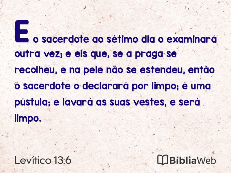 Levítico 13:6 em imagem para compartilhar