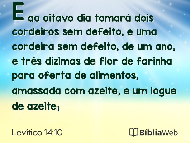 Levítico 14:10 em imagem para compartilhar