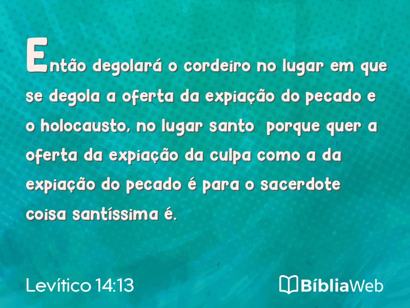 Levítico 14:13 em imagem para compartilhar