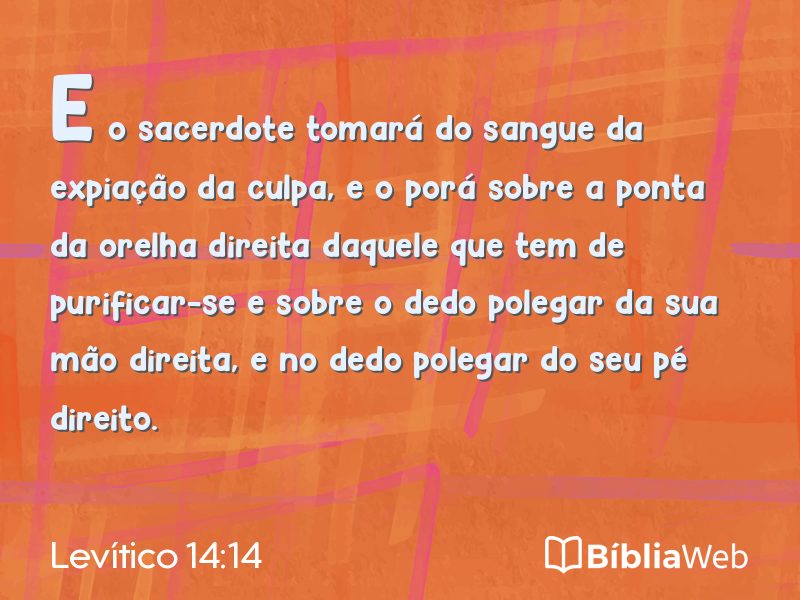 Levítico 14:14 em imagem para compartilhar