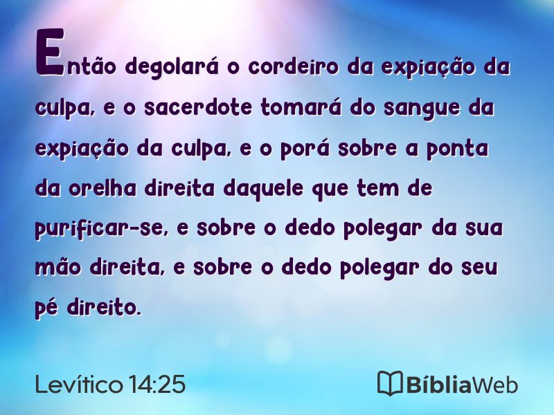 Levítico 14:25 em imagem para compartilhar