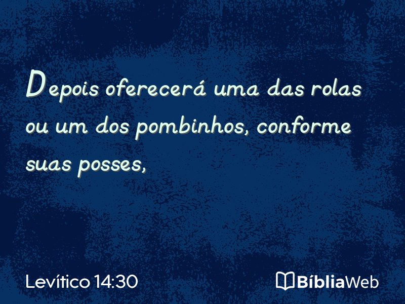 Levítico 14:30 em imagem para compartilhar