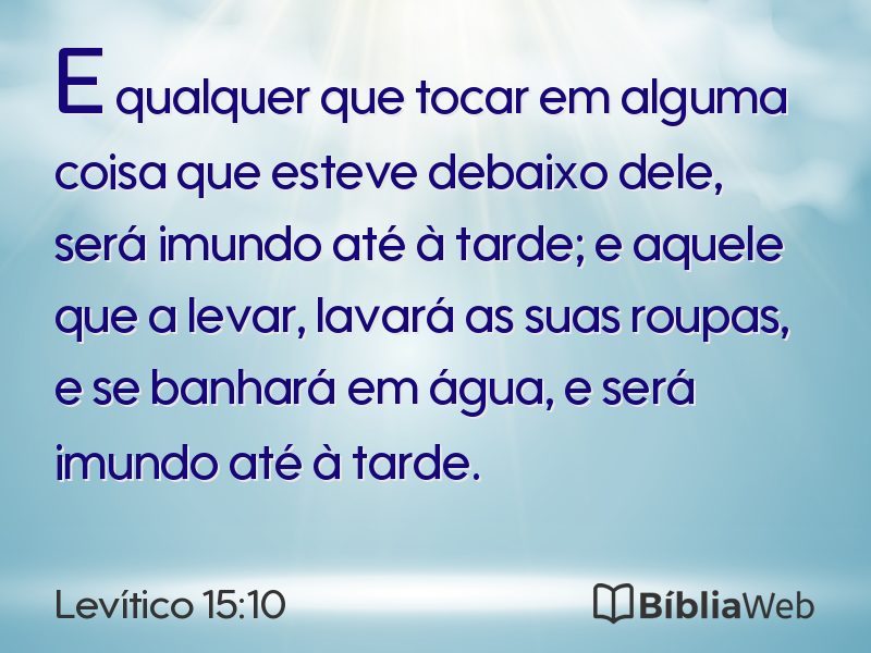 Levítico 15:10 em imagem para compartilhar