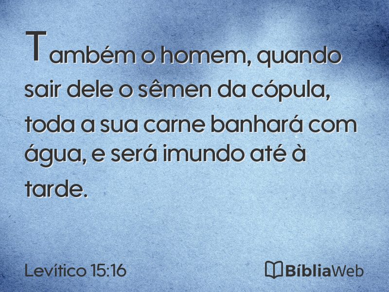 Levítico 15:16 em imagem para compartilhar