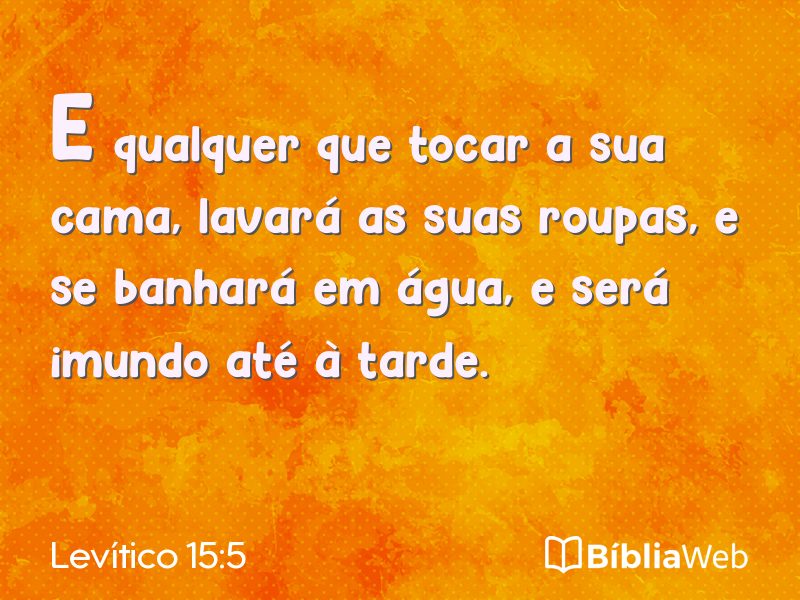 Levítico 15:5 em imagem para compartilhar