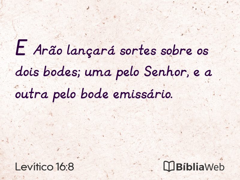 Levítico 16:8 em imagem para compartilhar