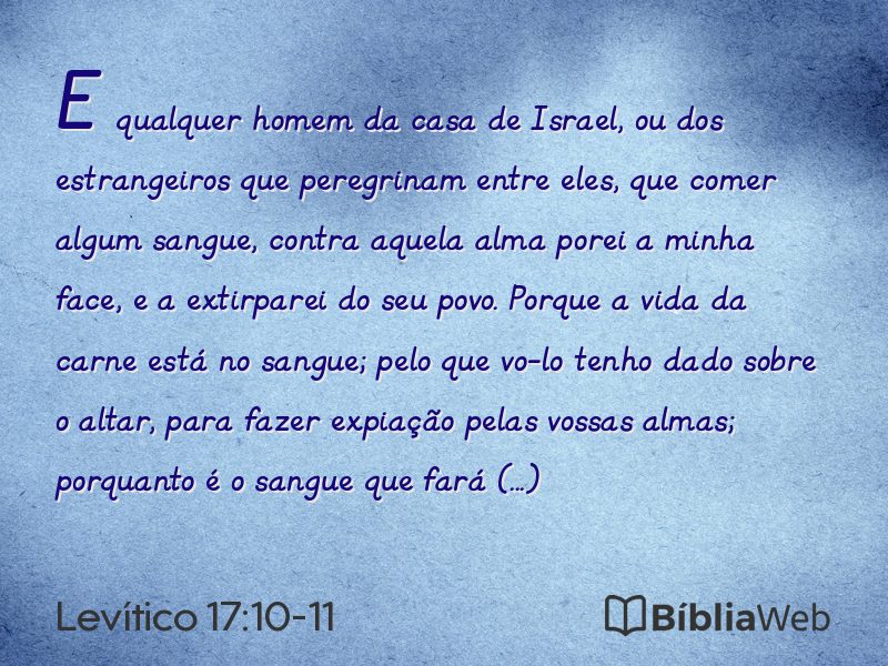 Levítico 17:10-11 em imagem para compartilhar