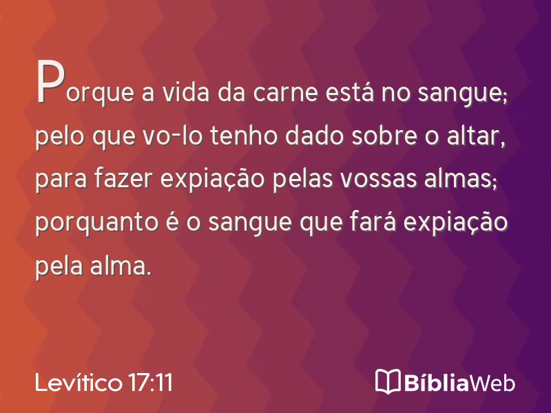 Levítico 17:11 em imagem para compartilhar