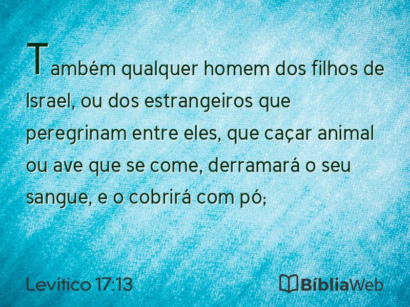 Levítico 17:13 em imagem para compartilhar