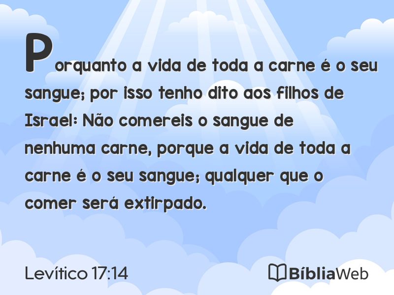 Levítico 17:14 em imagem para compartilhar