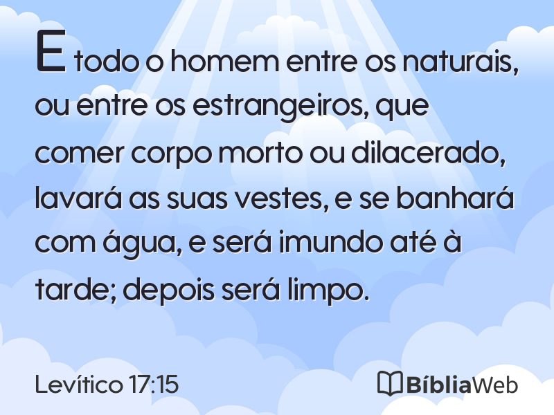 Levítico 17:15 em imagem para compartilhar