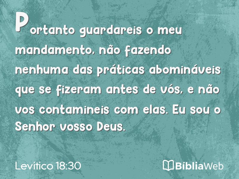 Levítico 18:30 em imagem para compartilhar