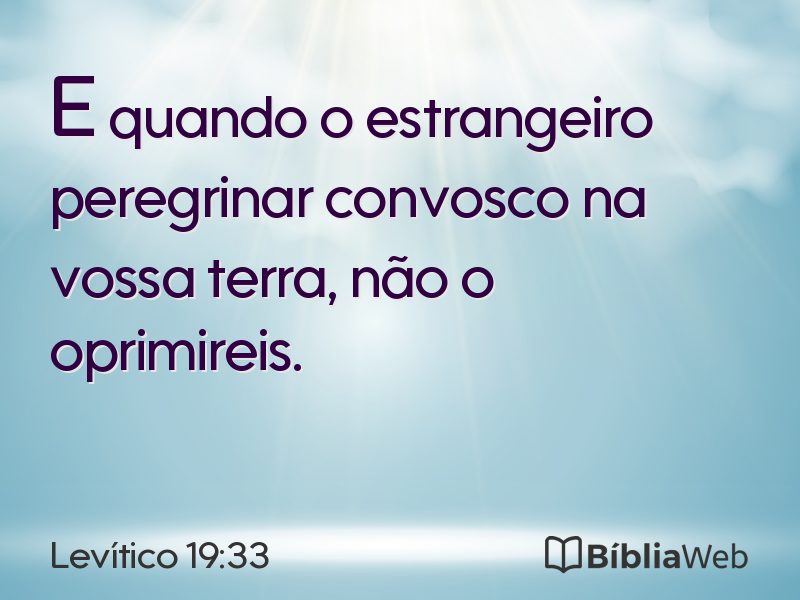 Levítico 19:33 em imagem para compartilhar