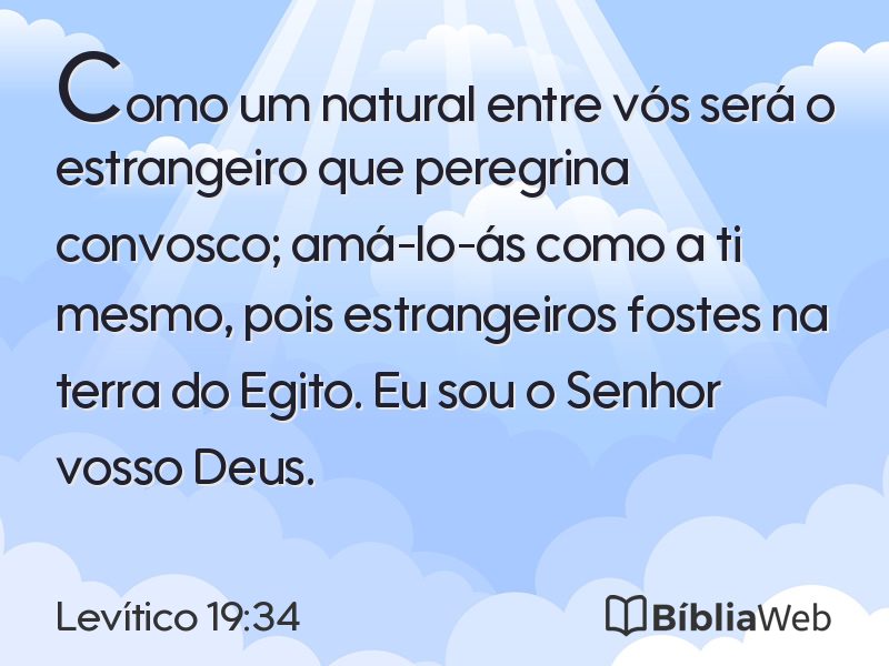 Levítico 19:34 em imagem para compartilhar