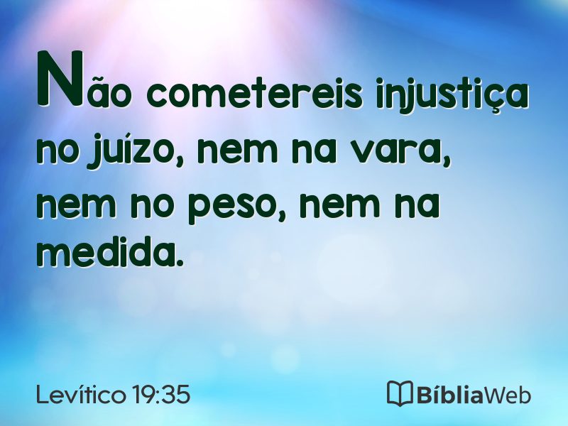 Levítico 19:35 em imagem para compartilhar