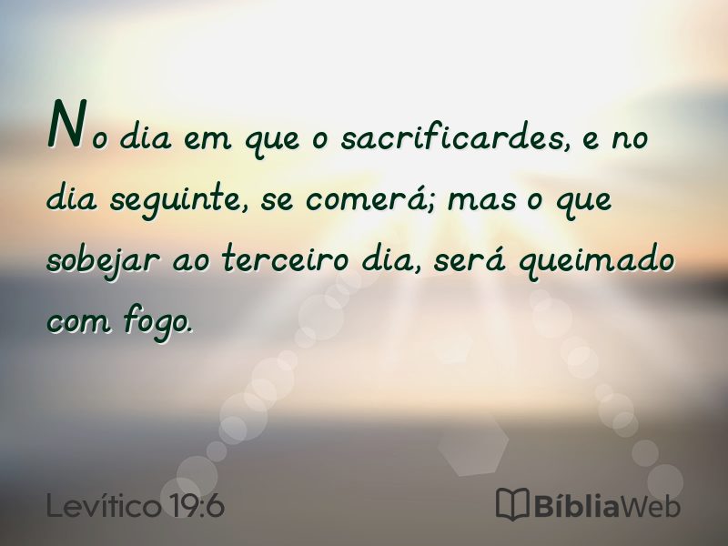Levítico 19:6 em imagem para compartilhar