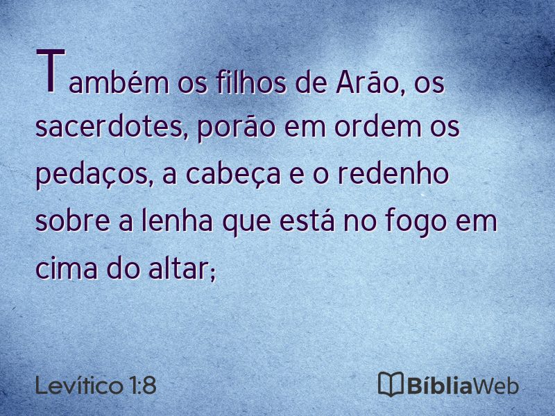Levítico 1:8 em imagem para compartilhar