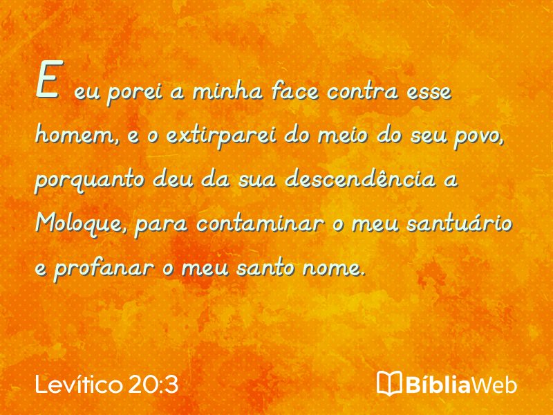 Levítico 20:3 em imagem para compartilhar