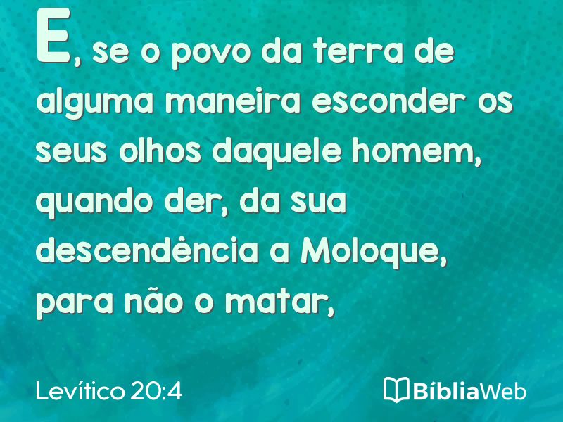 Levítico 20:4 em imagem para compartilhar
