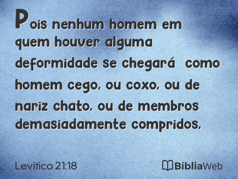 Levítico 21:18 em imagem para compartilhar