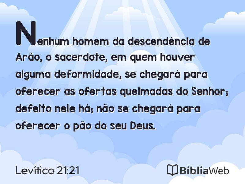 Levítico 21:21 em imagem para compartilhar
