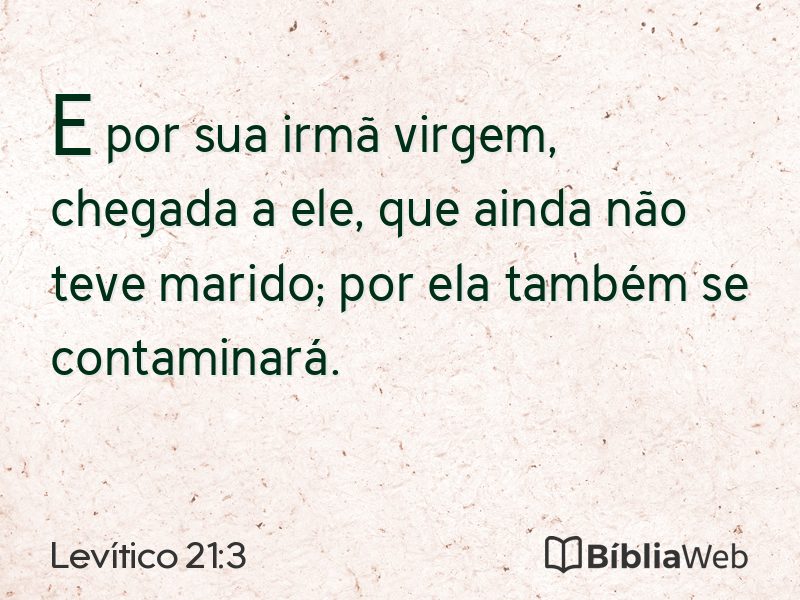 Levítico 21:3 em imagem para compartilhar