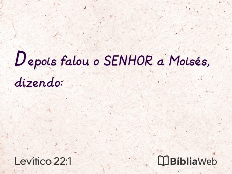 Levítico 22:1 em imagem para compartilhar