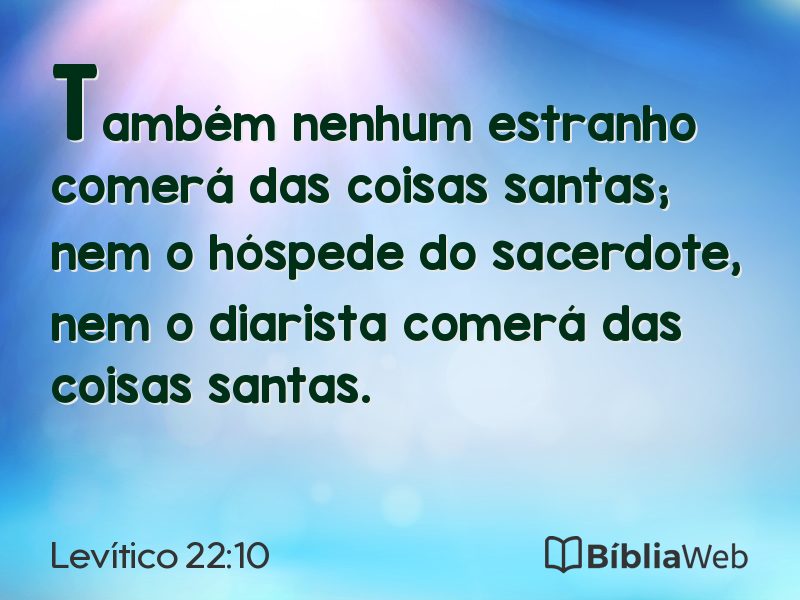 Levítico 22:10 em imagem para compartilhar