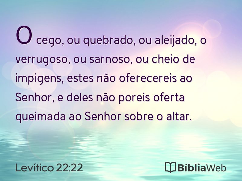 Levítico 22:22 em imagem para compartilhar