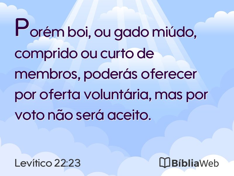 Levítico 22:23 em imagem para compartilhar