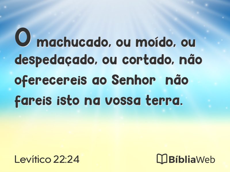 Levítico 22:24 em imagem para compartilhar