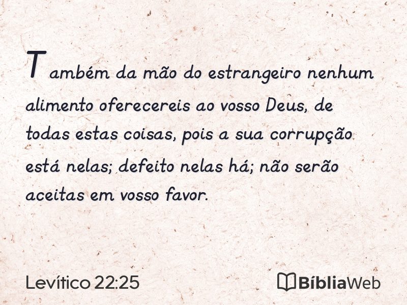 Levítico 22:25 em imagem para compartilhar