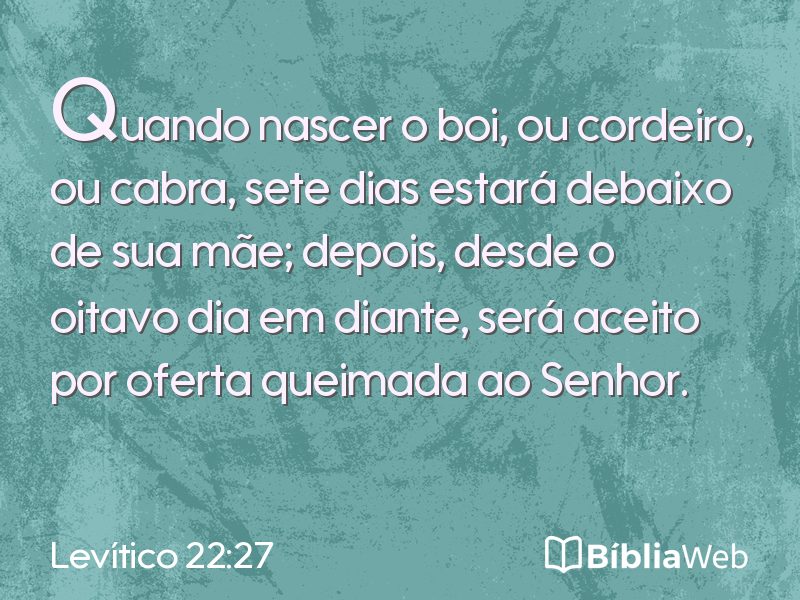 Levítico 22:27 em imagem para compartilhar