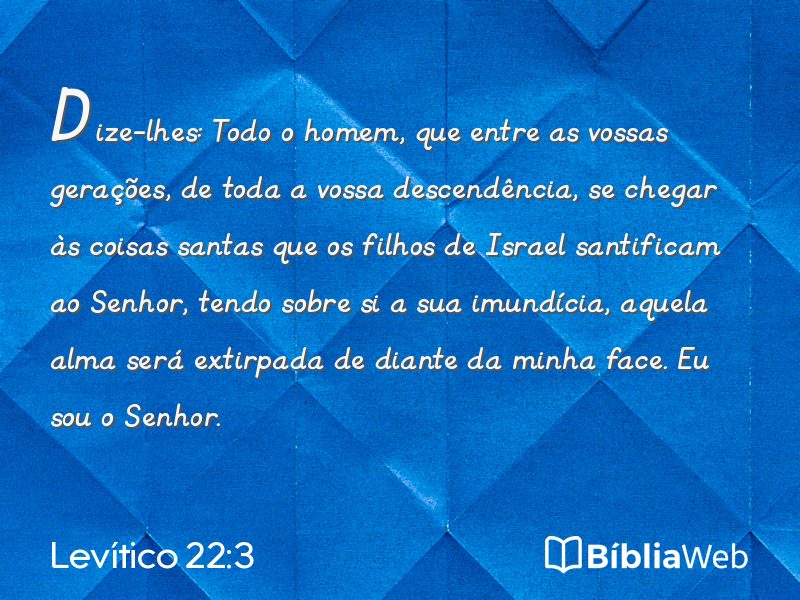 Levítico 22:3 em imagem para compartilhar